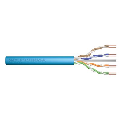 4. DIGITUS Installationskabel Kat. 6A, U/UTP, B2ca, AWG 23/1, LSOH, 100 m, blau