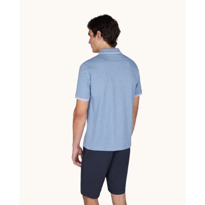 5. Paul&Shark Herren-Polohemd aus Baumwolle mit Knopfleiste, Stahlblau 25411205-991