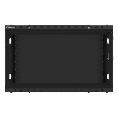 2. LANBERG Wandregalschrank 19" 6HE 600x600 Metalltür Schwarz (Bausatz) WF01-6606-00B