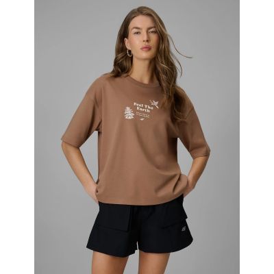 Damen-T-Shirt mit Aufdruck, regulär, Größe 4F 4FRSS26TTSHF3704-83S