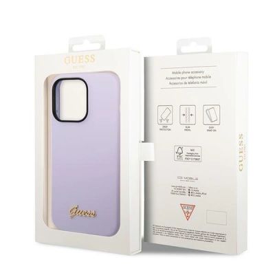 8. Guess GUHCP14LSLSMU iPhone 14 Pro 6,1" fioletowy/purple hard case Silicone Vintage Gold Logo