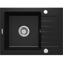 DEANTE ZORBA ZQZN11A Granitspüle, 1 Becken, mit Abtropffläche (schwarz)