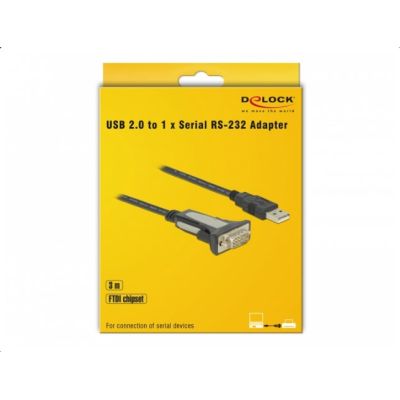 2. DeLOCK 65962 Parallelkabel Schwarz 3 m USB Typ-A DB-9
