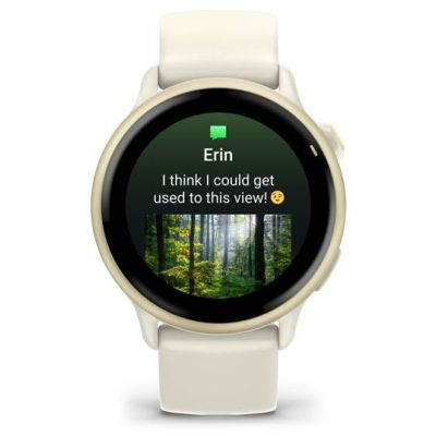 10. Garmin Vivoactive 6 42 mm Knochen/Mondgold-Uhr