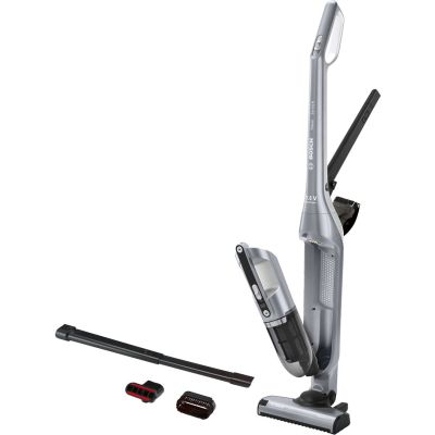 Bosch BCH3P210 Akku-/Stielstaubsauger mit integrierter Bürste, beutellos, 0,4 l, netz-/akkubetrieben, schwarz/grau