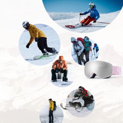 5. Qunature Pink Kinder-Skibrille (mittlere/große Kinderversion)
