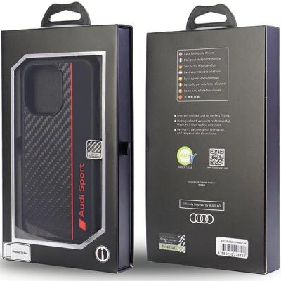 5. Audi Carbon Fiber Stripe iPhone 13 Pro / 13 6,1" schwarz/schwarz Hardcase AUS-TPUPCIP13P-R8/D1-BK