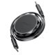 3. Acefast C13-03 USB-C – USB-C 60 W einziehbares Kabel – Schwarz