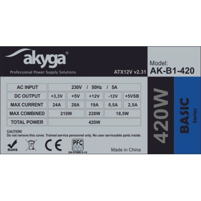 6. Akyga AK-B1-420 Netzteil (420 W; passiv; 120 mm)