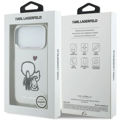 8. Karl Lagerfeld Karl & Choupette MagSafe Back Case für iPhone 17 Pro Max – Transparent