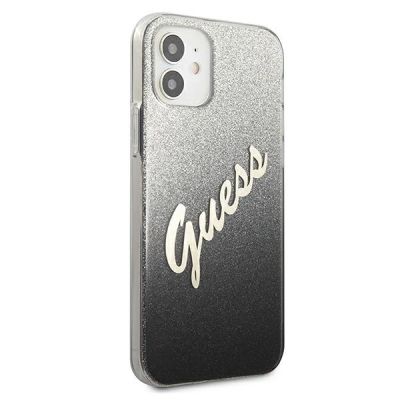 4. Guess GUHCP12SPCUGLSBK iPhone 12 mini 5,4" schwarz/schwarzes Hardcase Glitter Gradient Script