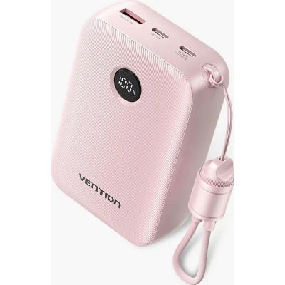 Vention Powerbank 20000mAh 2 x USB-C 1 x USB-A mit Display 22,5W pink