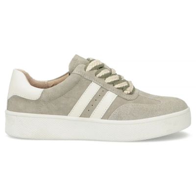 2. Damen-Sneaker aus Leder mit Plateausohle in Khaki, Modell Filippo DP7512