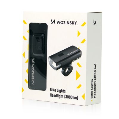 4. Wozinsky Fahrrad-Frontlicht + USB-C-Kabel (3000 lm) - Schwarz