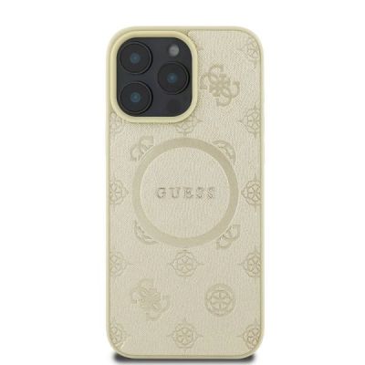 3. Guess Saffiano Peony Classic Logo MagSafe Hülle für iPhone 16 Pro - Gold