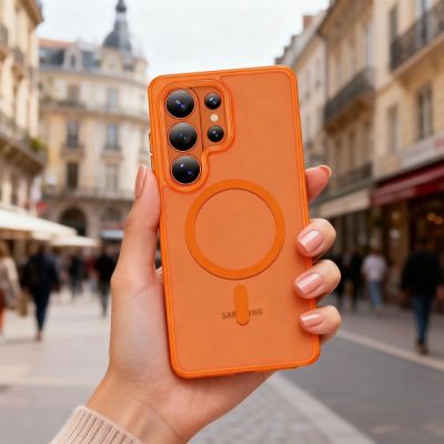 8. Tech-Protect Magmat MagSafe Hülle für Samsung Galaxy S26 Ultra – Orange Matt