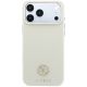 3. Guess MagSafe Hülle mit genarbtem, rundem Strass-Logo für iPhone 18 Pro Max / 17 Pro Max – Beige