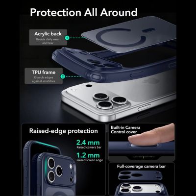 4. ESR Classic Hybrid MagSafe Hülle für iPhone 18 Pro / 17 Pro – Mattes Marineblau