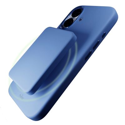 7. Puro Icon Mag Pro MagSafe Silikonhülle für iPhone 16 – blau