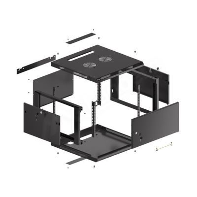 8. Lanberg WF01-6606-00B 6U Rack-Wandschrank Schwarz
