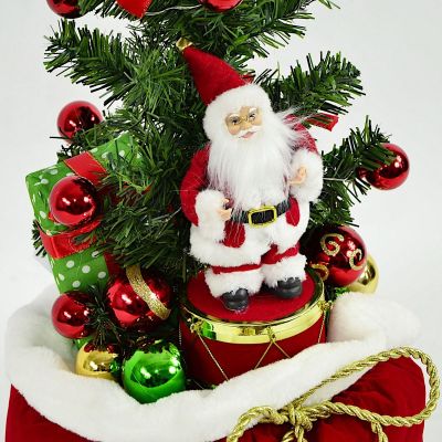 3. Dekorativer Weihnachtsbaum 60 cm mit 25 LEDs und Timer – Weihnachtsmann