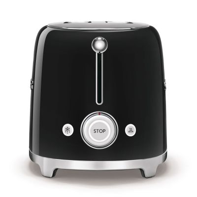 3. Smeg TSF02BLEU Toaster, schwarz, 4 Scheiben, Metallgehäuse