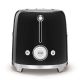 3. Smeg TSF02BLEU Toaster, schwarz, 4 Scheiben, Metallgehäuse