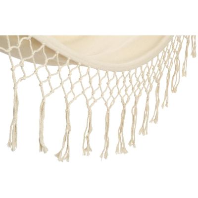 6. Gartenhängematte für 1 Person 200 x 100 cm mit Spreizstange und Fransen Miami Ecru