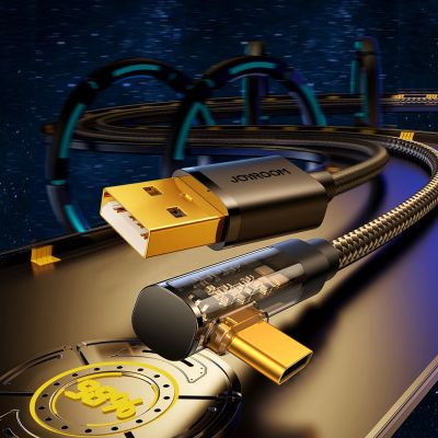 2. Joyroom Gaming-Kabel S-UC027A6 USB-C (gewinkelt) / USB-A (gerade) 3A 1,2 m – Schwarz