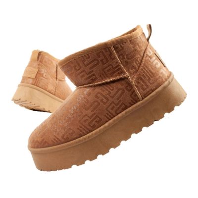 Lee Cooper Damen Winter Schneestiefel Modische Fell gefütterte Stiefeletten Braun