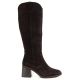 6. Damen-Cowboystiefel aus Leder mit Absatz, Wildleder, braun, Vinceza 133103