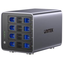 Unitek RAID-Gehäuse für SATA 2,5"/3,5"-Festplatten, 8 Modi, 80 TB, USB-C
