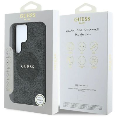 8. Guess 4G Round Patch Classic Logo MagSafe Hülle für Samsung Galaxy S25 Ultra schwarz