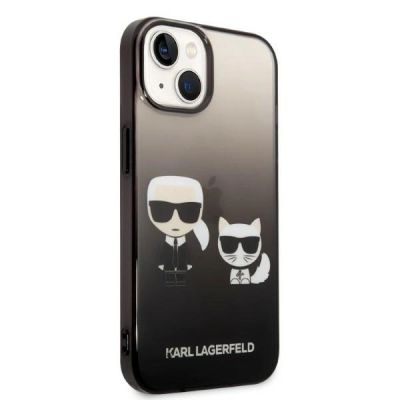 4. Karl Lagerfeld KLHCP14STGKCK iPhone 14 6,1" Hardcase schwarz / schwarz Gradient Ikonik Karl & Choupette