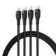 2. Baseus Flash Series 3 100W USB-C 3in1 Kabel - USB-C+USB-C+ Lightning 1,5m + 3 x 0,25m - schwarz