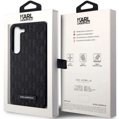 8. Karl Lagerfeld Saffiano Mono Metal Logo Hülle für Samsung Galaxy S24 – Schwarz
