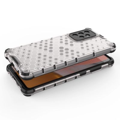 3. Honeycomb Handyhülle Schutzhülle mit TPU Rahmen für Samsung Galaxy A72 4G blau