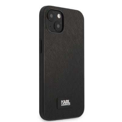 4. Karl Lagerfeld KLHCP13MSFMP2K iPhone 13 6.1" Hardcase schwarz/schwarz Saffiano Plaque