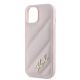 6. Karl Lagerfeld Diagonal Quilted Script Hülle für iPhone 15 / 14 / 13 – Rosa