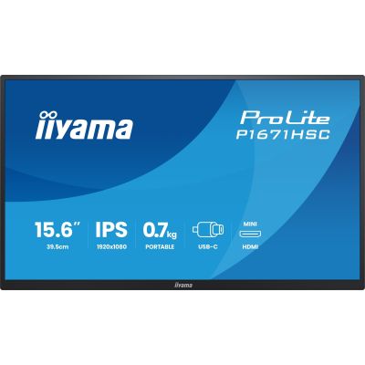 2. iiyama ProLite P1671HSC-B1 Computermonitor 39,6 cm (15,6 Zoll) 1920 x 1080 Pixel Full HD LED Schwarz
