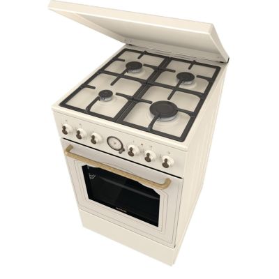 2. GORENJE GKS5B70CLI Retro-Gasherd mit Elektrofunktion | AirFry | Konvektion | AquaClean | Creme