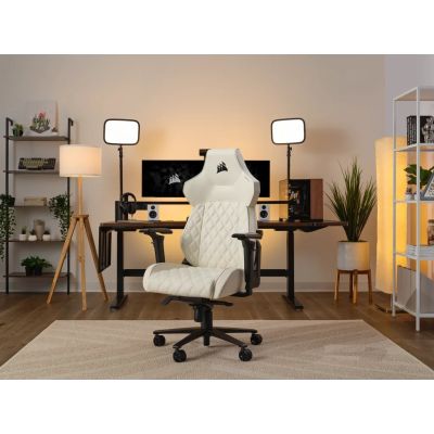 6. Corsair TC500 LUXE Gaming-Stuhl, gepolsterter Sitz, Beige