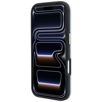5. Karl Lagerfeld MagSafe-Hülle mit genarbter Oberfläche und Harz-Logo für iPhone 18 Pro / 17 Pro – Hellblau