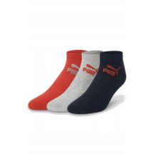 Puma Herren 3er-Pack Baumwoll-Knöchelsocken Grau/Rot/Marineblau