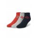 Puma Herren 3er-Pack Baumwoll-Knöchelsocken Grau/Rot/Marineblau