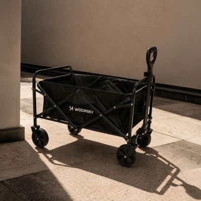 10. Wozinsky WZP-80 Strand-, Touristen- und Gartenwagen, robust, breite Räder, bis 80 kg - schwarz
