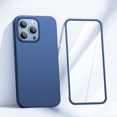 2. Joyroom 360 Full Case Cover für iPhone 13 Pro Max Back- und Frontcover + gehärtetes Glas blau (JR-BP928 blau)