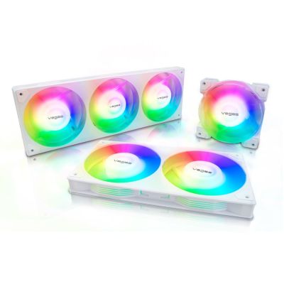 6. Akasa VEGAS A24 Computergehäuse, Prozessorlüfter 12 cm Weiß 1 Stück.