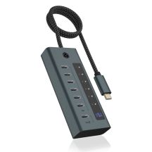 ICY BOX IB-HUB1457-C31 USB 3.2 Gen 1 (3.1 Gen 1) Typ-C 10000 Mbit/s Blau, Grau