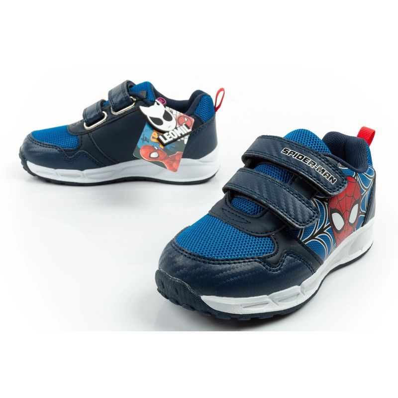 8. Leomil Kinder-Sportschuhe Spiderman Sneaker, leicht, mit Klettverschluss, schwarz/blau